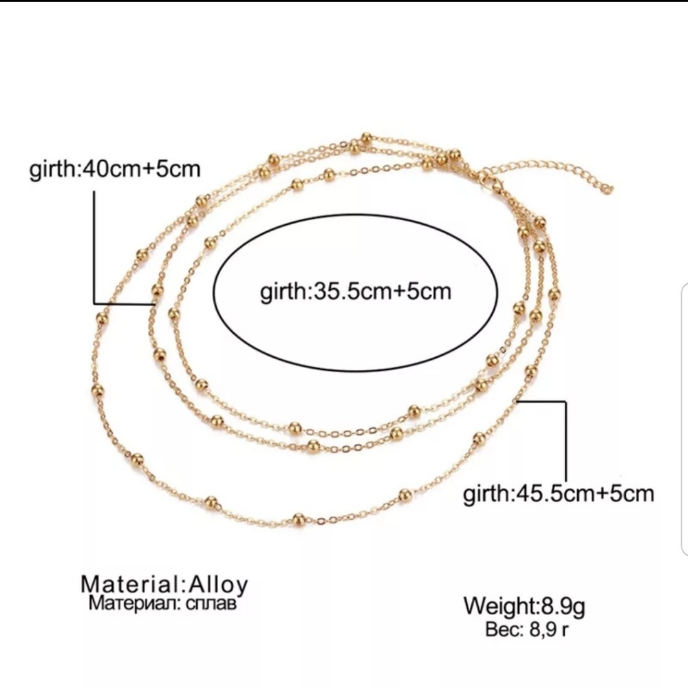 ☆Harper☆ Gold Ball and Chain Layered Necklace - Picture 4 of 4